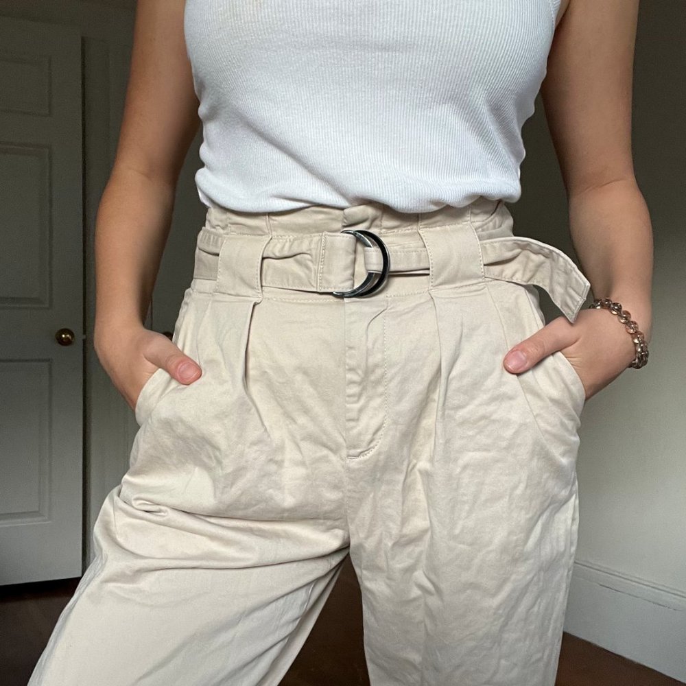 High Waisted Beige Pants